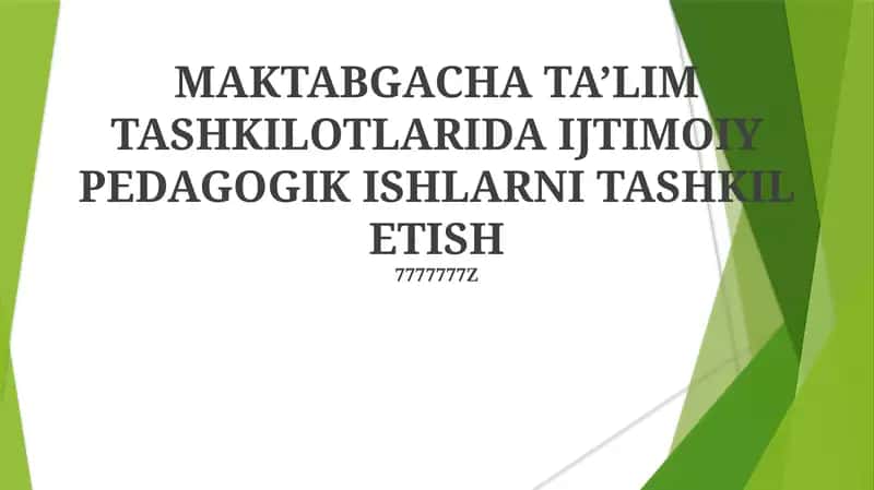 Ijtimoiy Pedagogik Ishlar
