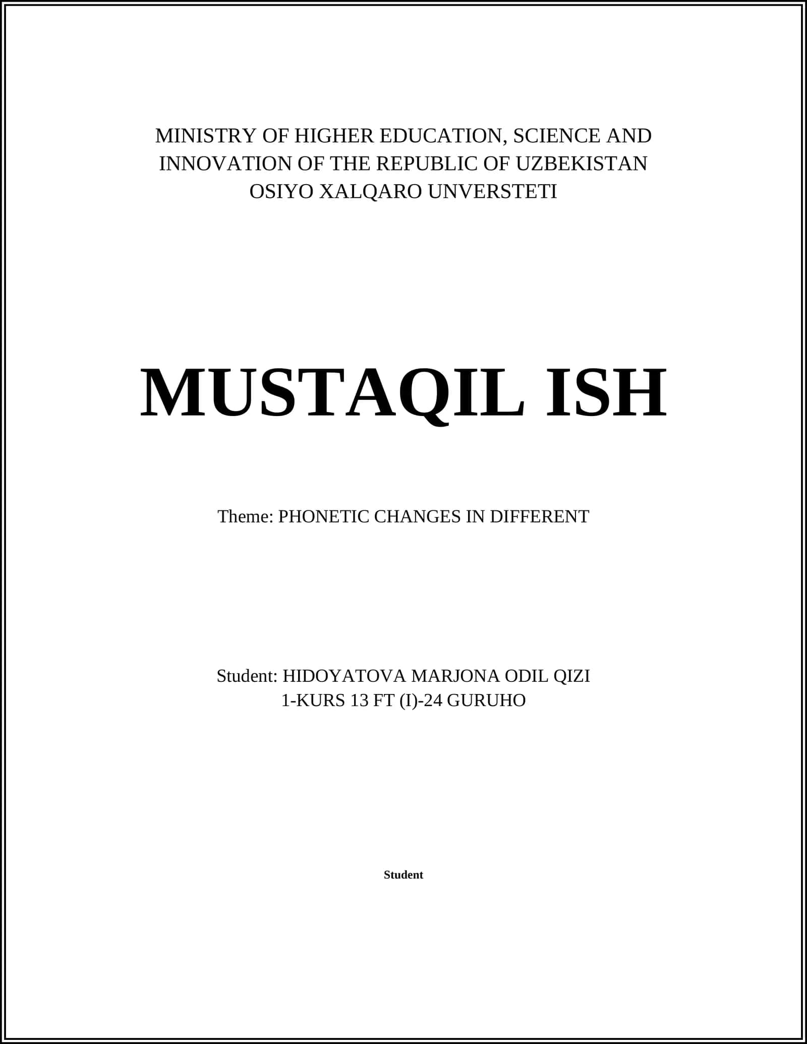 MUSTAQIL ISH