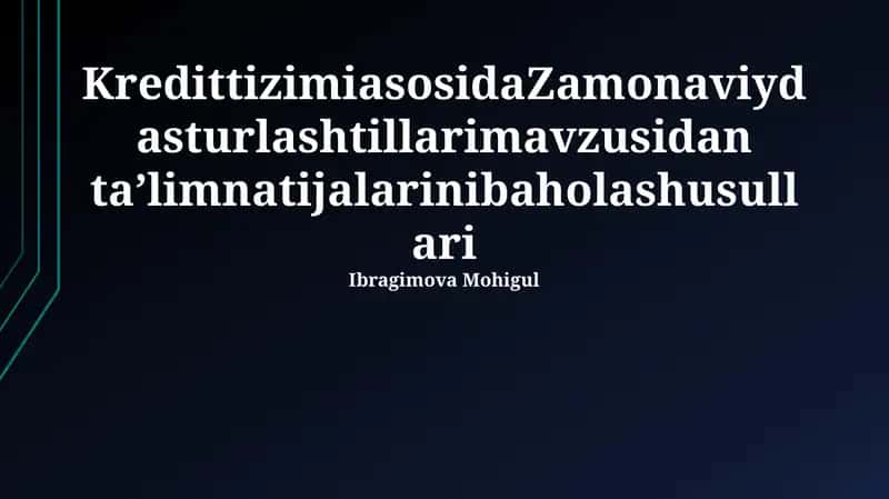 Zamonaviydasturlashtillarimavzusidan ta’lim