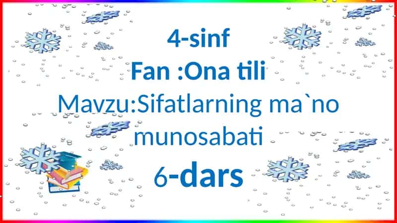 Sifatlarningma`nomunosabati