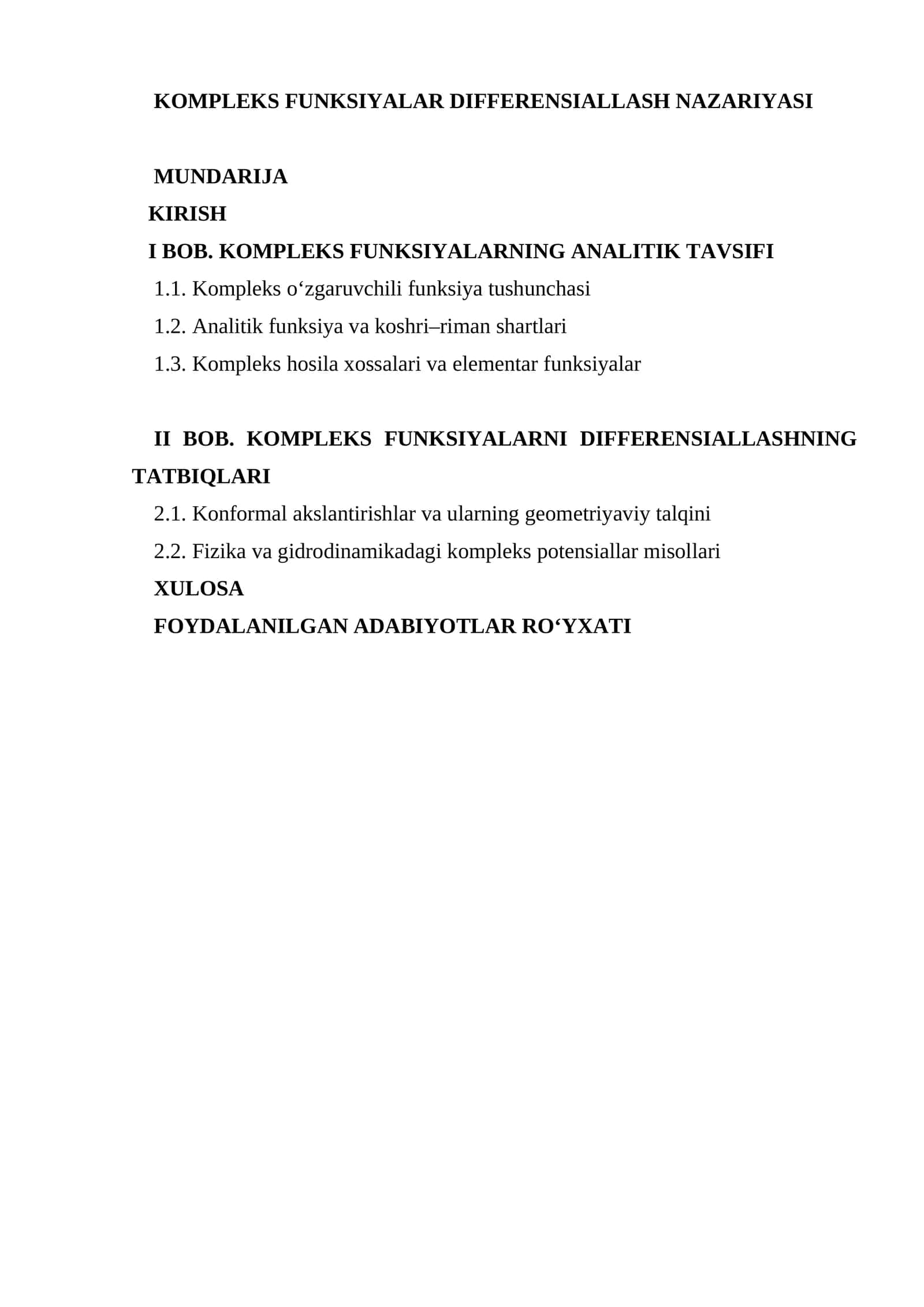 Kompleks funksiyalar differensiallash nazariyasi