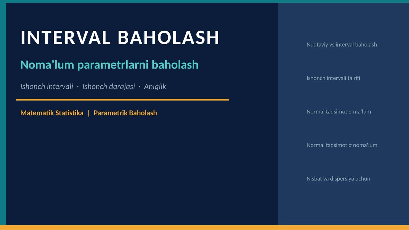 INTERVAL BAHOLASH