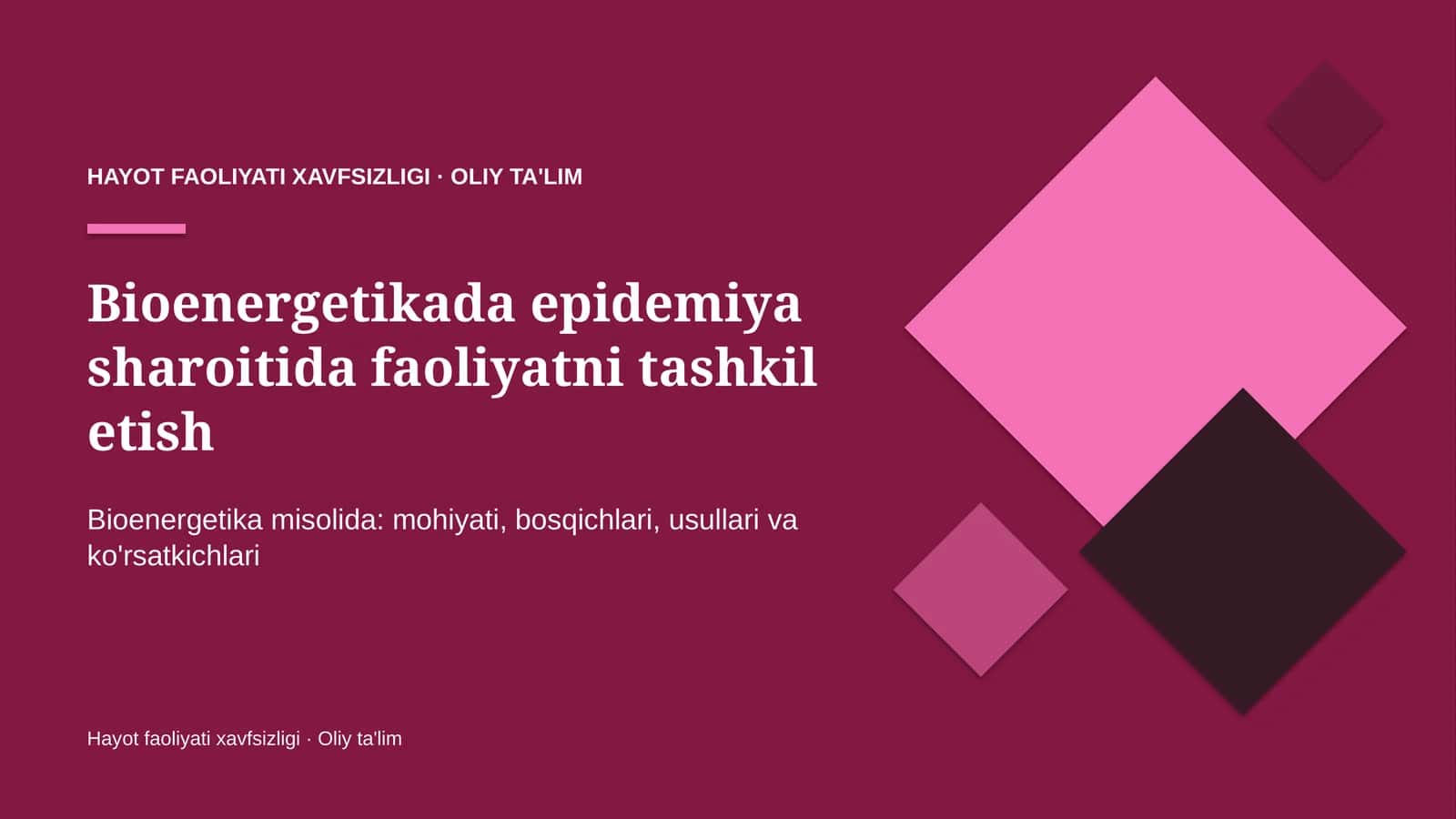 bioenergetikada epidemiya sharoitida faoliyatni tashkil etish 9530