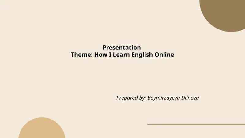 How I Learn English Online