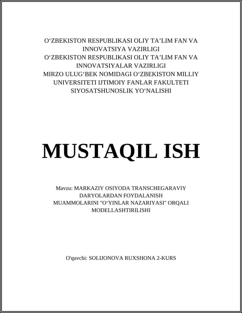 Markaziy Osiyodagi transchegaraviy daryolar
