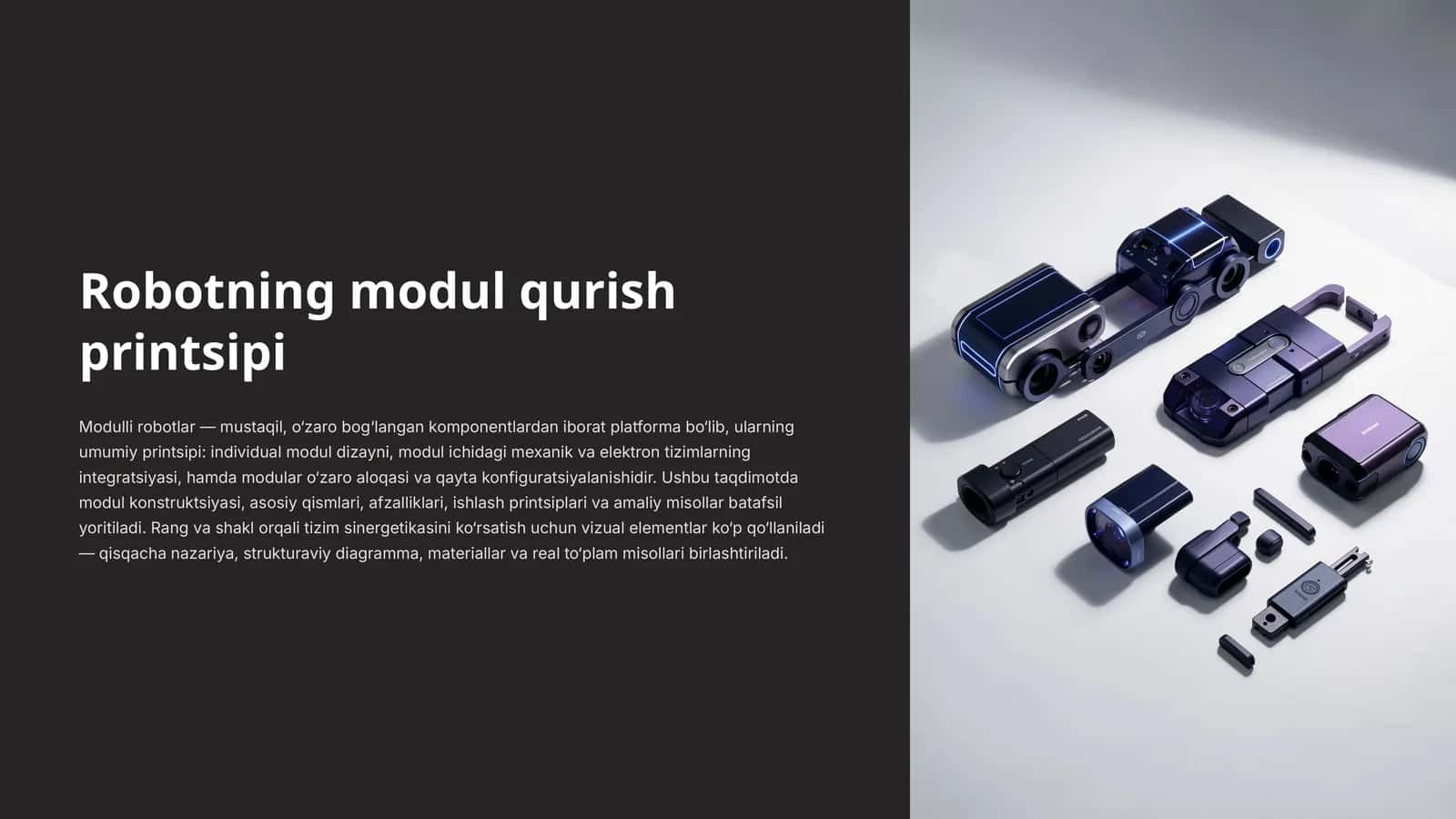 Robotning modul qurish printsipi