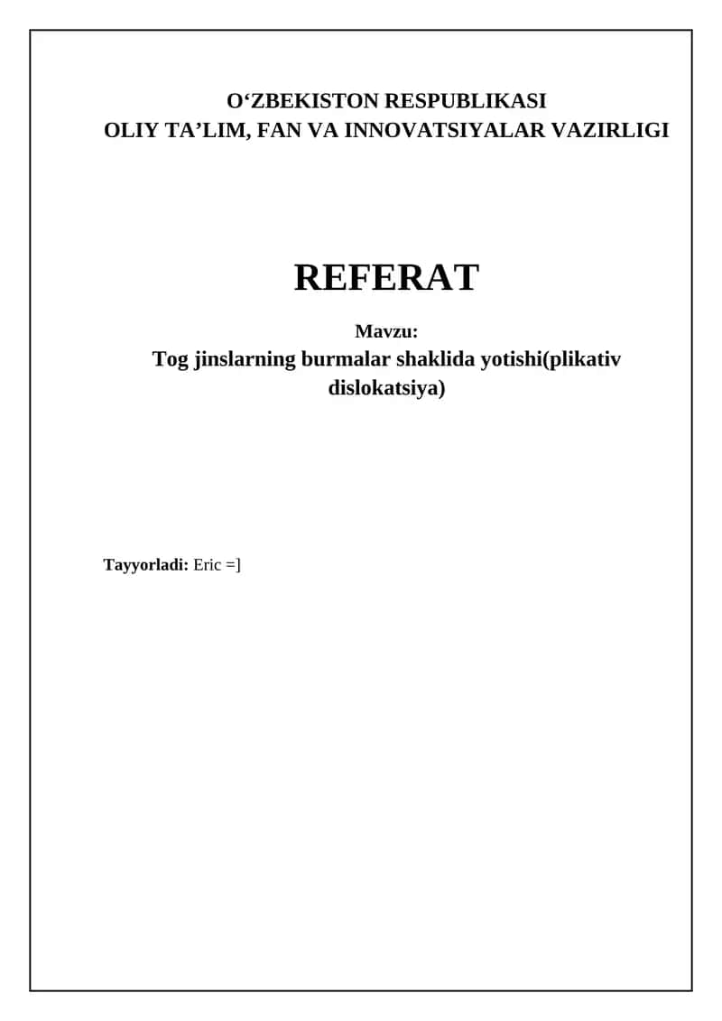 Tog jinslarning burmalar shaklida yotishi(plikativ dislokatsiya)