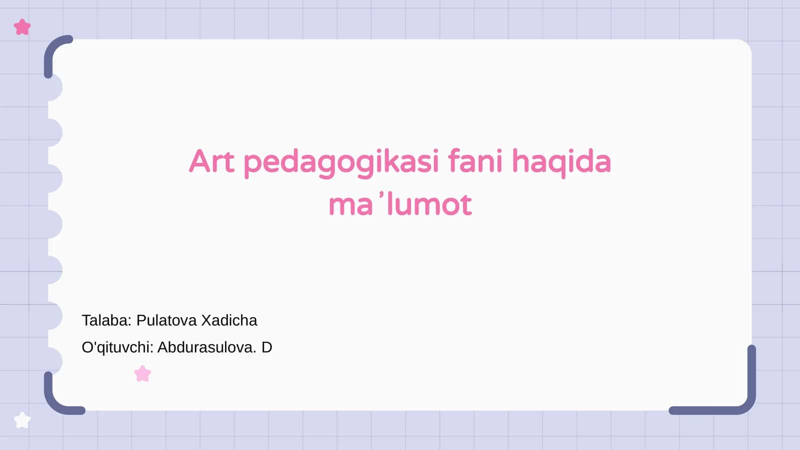 Art Pedagogikasining Asoslari