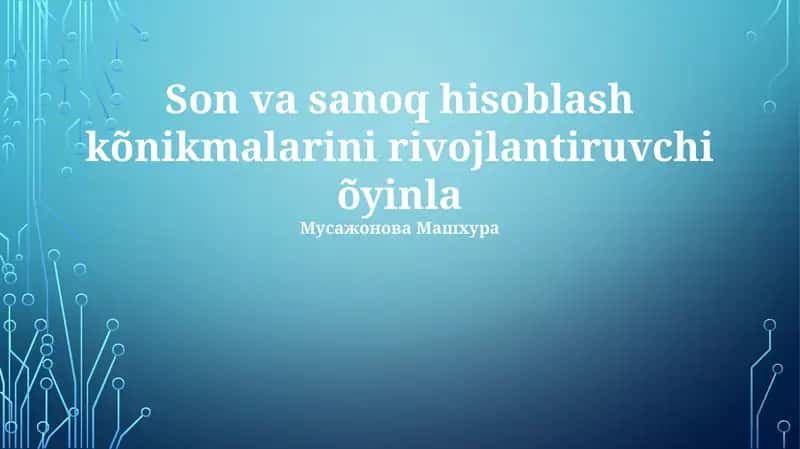 Murakkab Sanash O'yinlari