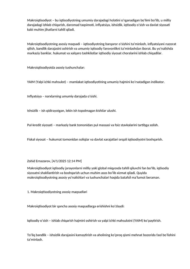 Makroiqtisodiyot