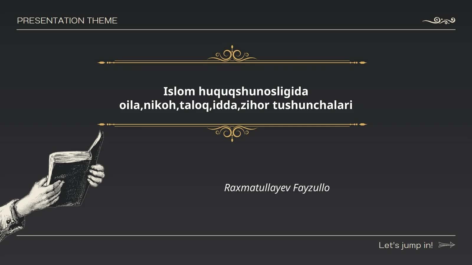 Islom huquqshunosligida oila,nikoh,taloq,idda,zihor tushunchalari