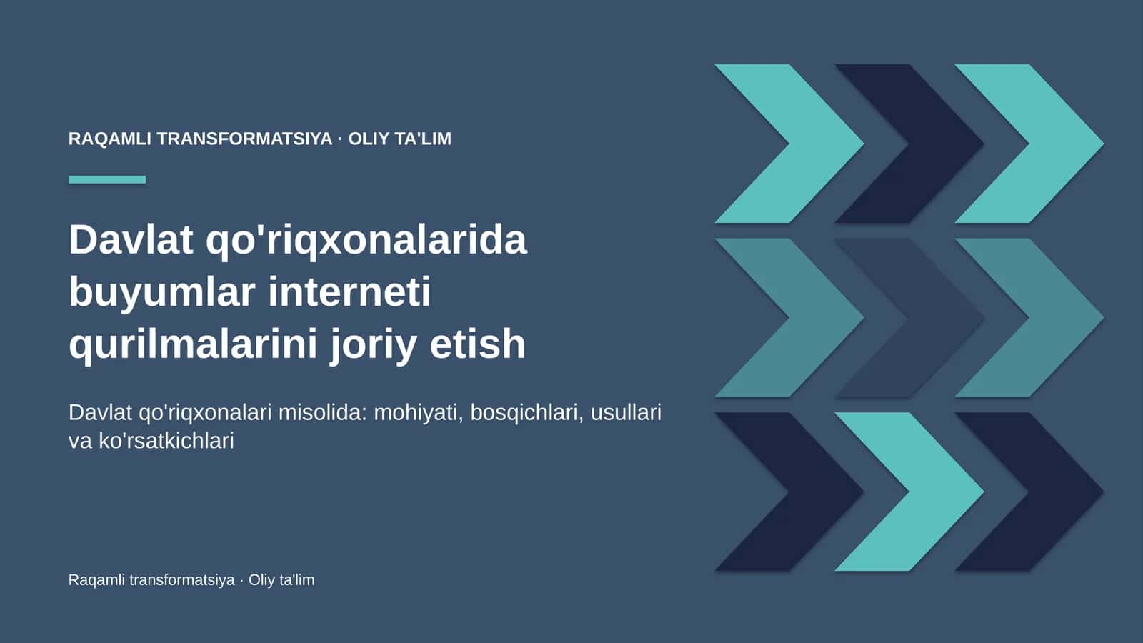 Raqamli TRANSFORMATSIYA · OLIY TA'LIM