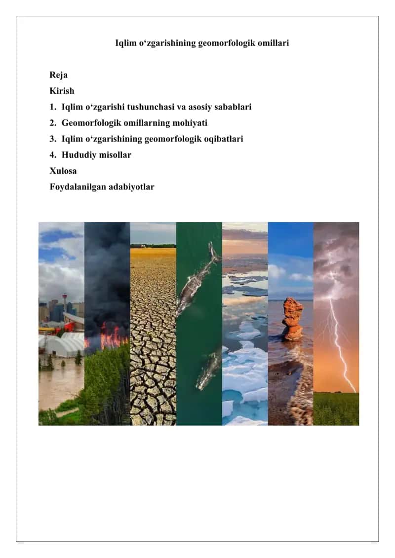 Iqlim o‘zgarishining geomorfologik omillari