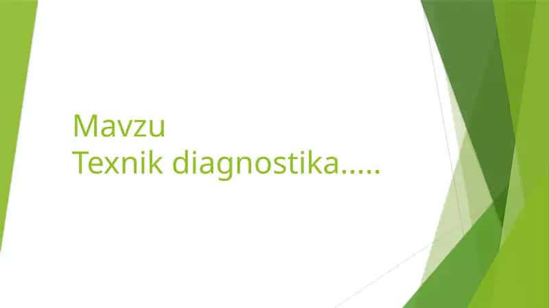 texnik diagnostika.