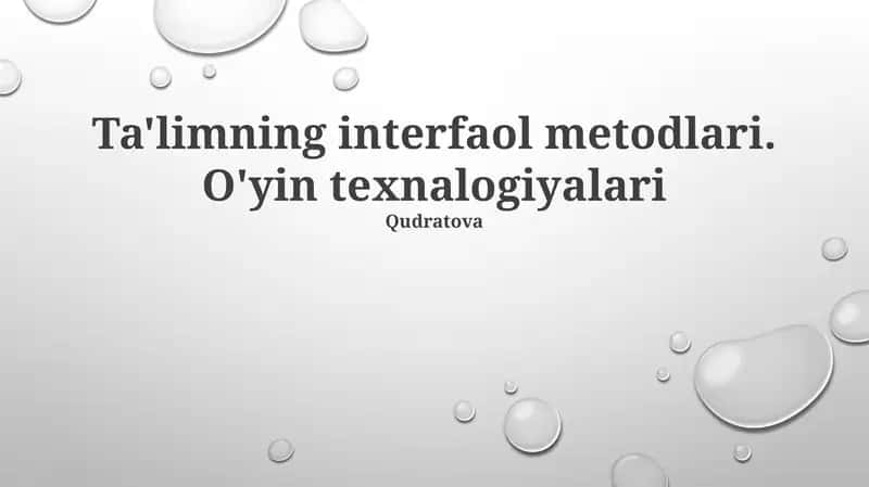 O'yin texnalogiyalari