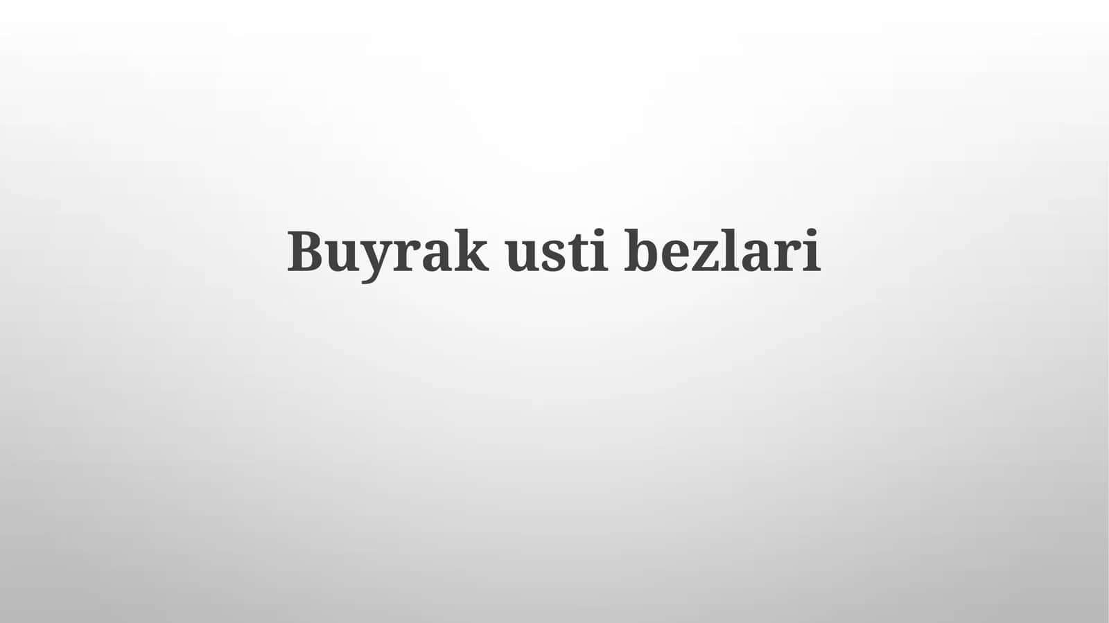 Buyrak Usti Bezi Gormonlari va Ularning Vazifalari