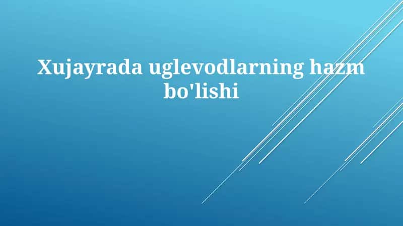 Uglevodlarning hazm bo'lishi