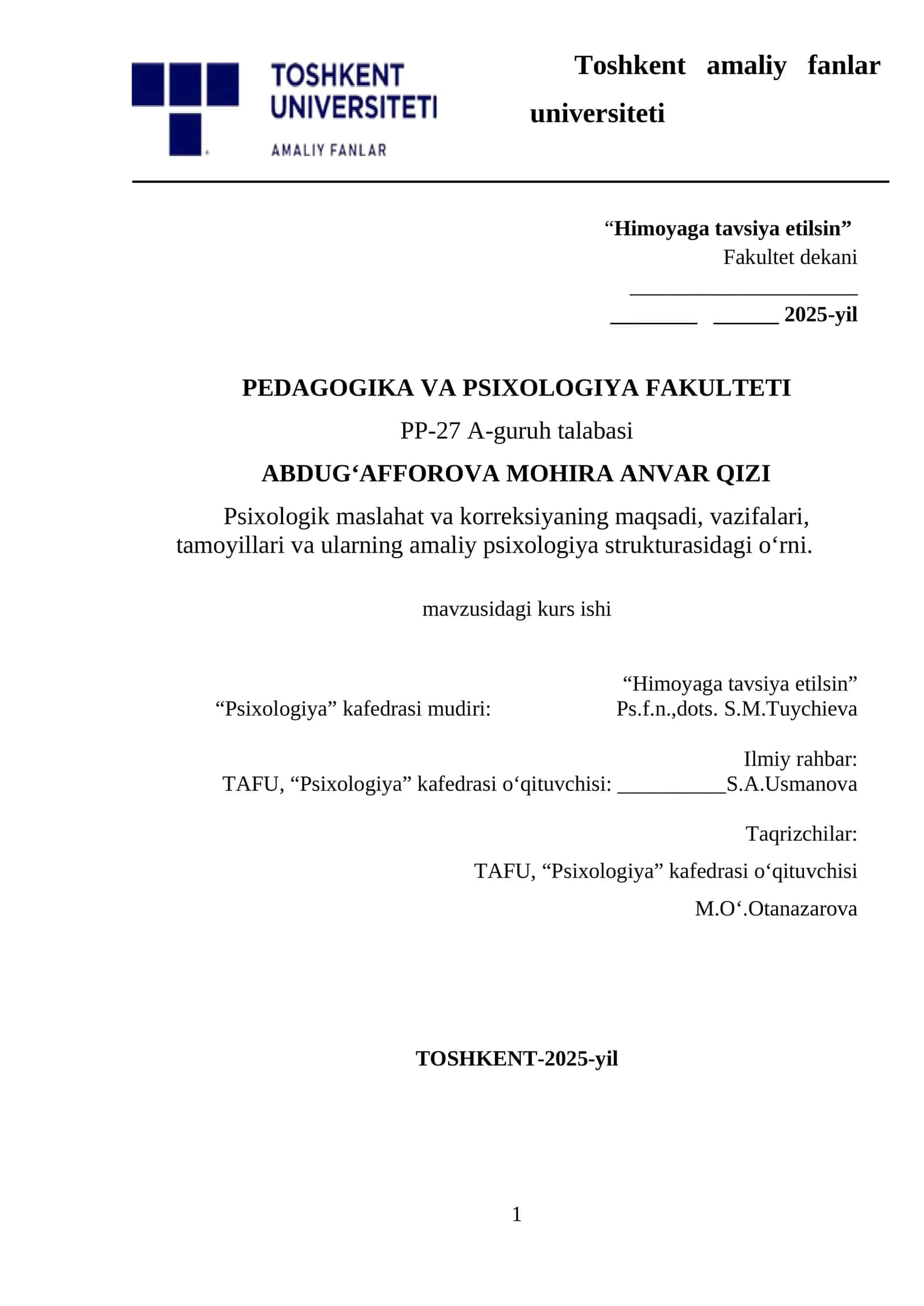 “Himoyaga tavsiya etilsin”