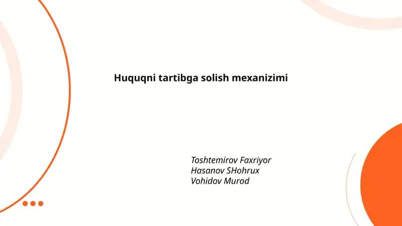 Huquqni tartibga solish mexanizimi