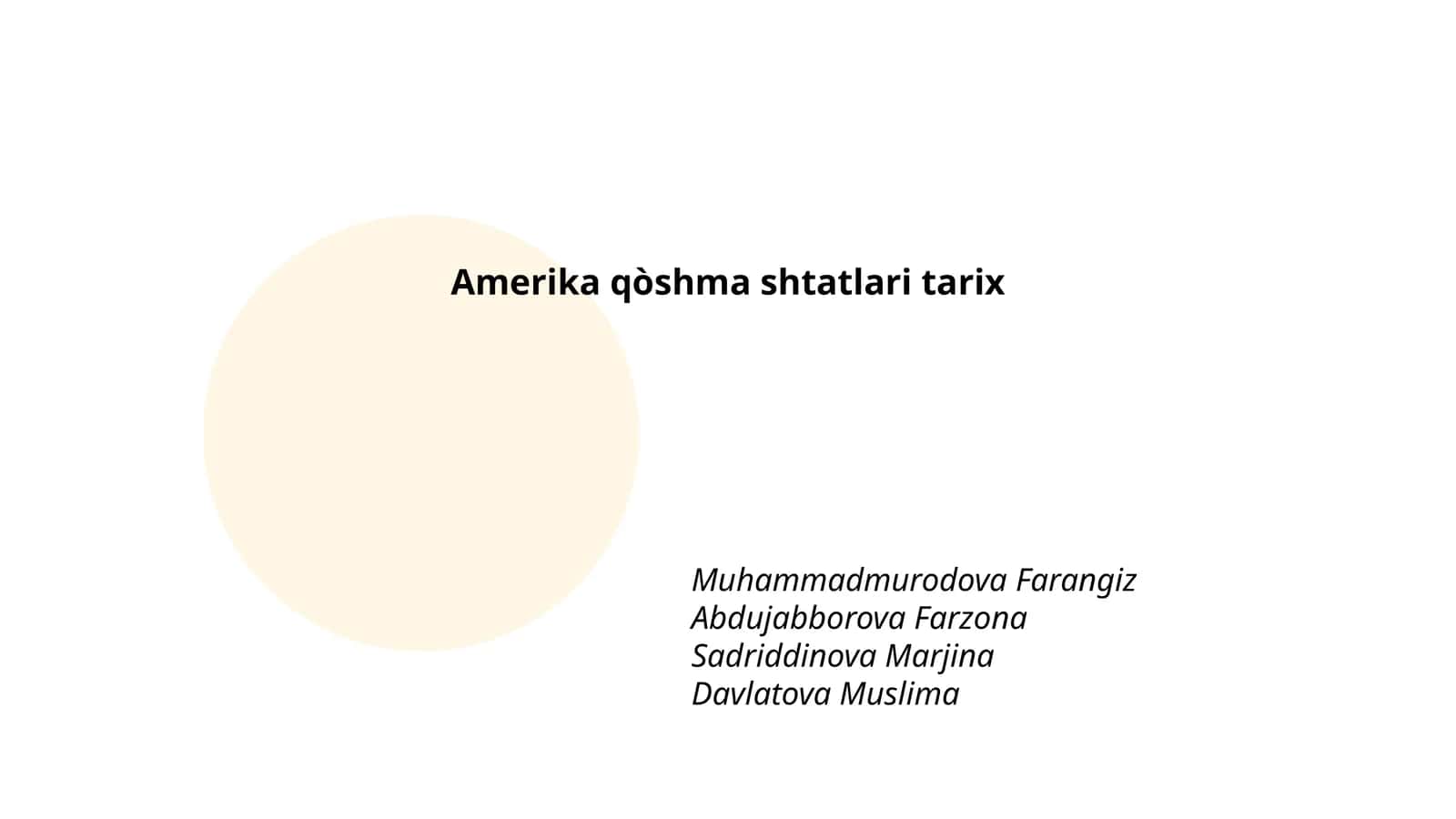 Amerika qòshma shtatlari tarix