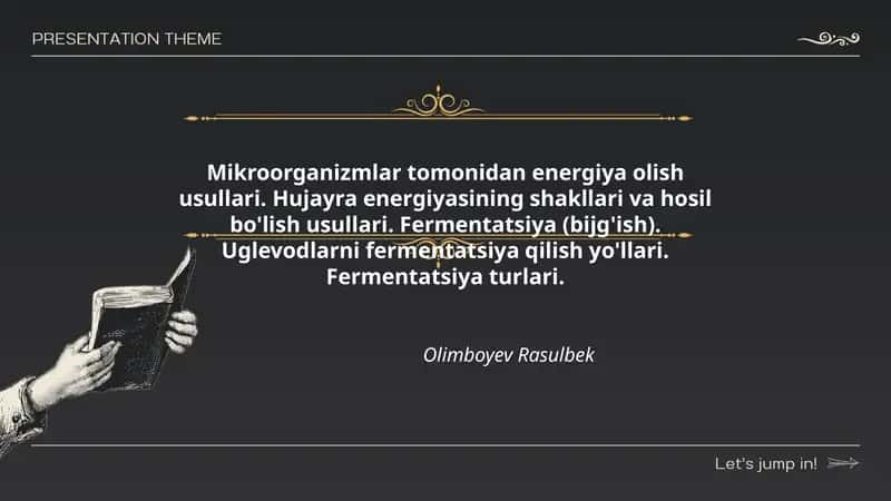 Mikroorganizmlar tomonidan energiya olish usullari