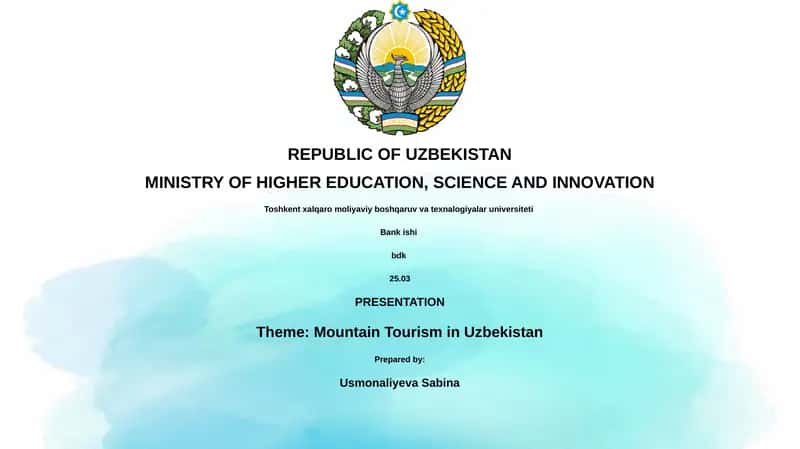Mountain Tourism in Uzbekistan