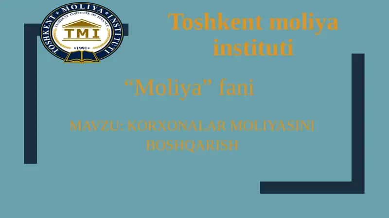 Moliyaviy qarorlar qabul qilish bosqichlari