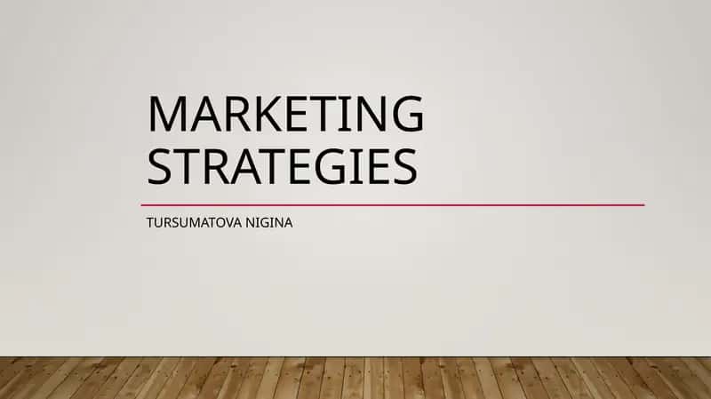 Marketing strategies