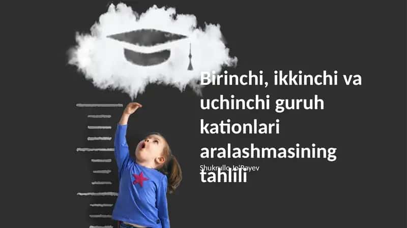 Birinchi, ikkinchi va uchinchi guruh kationlari aralashmasining tahlili