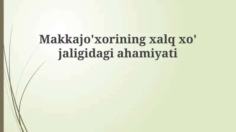 Makkajo'xorining xalq xo'jaligidagi ahamiyati