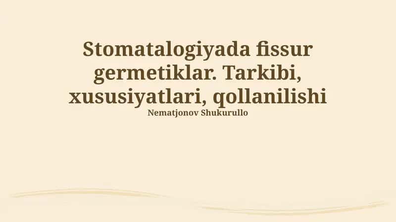 Fissura Germetiklar