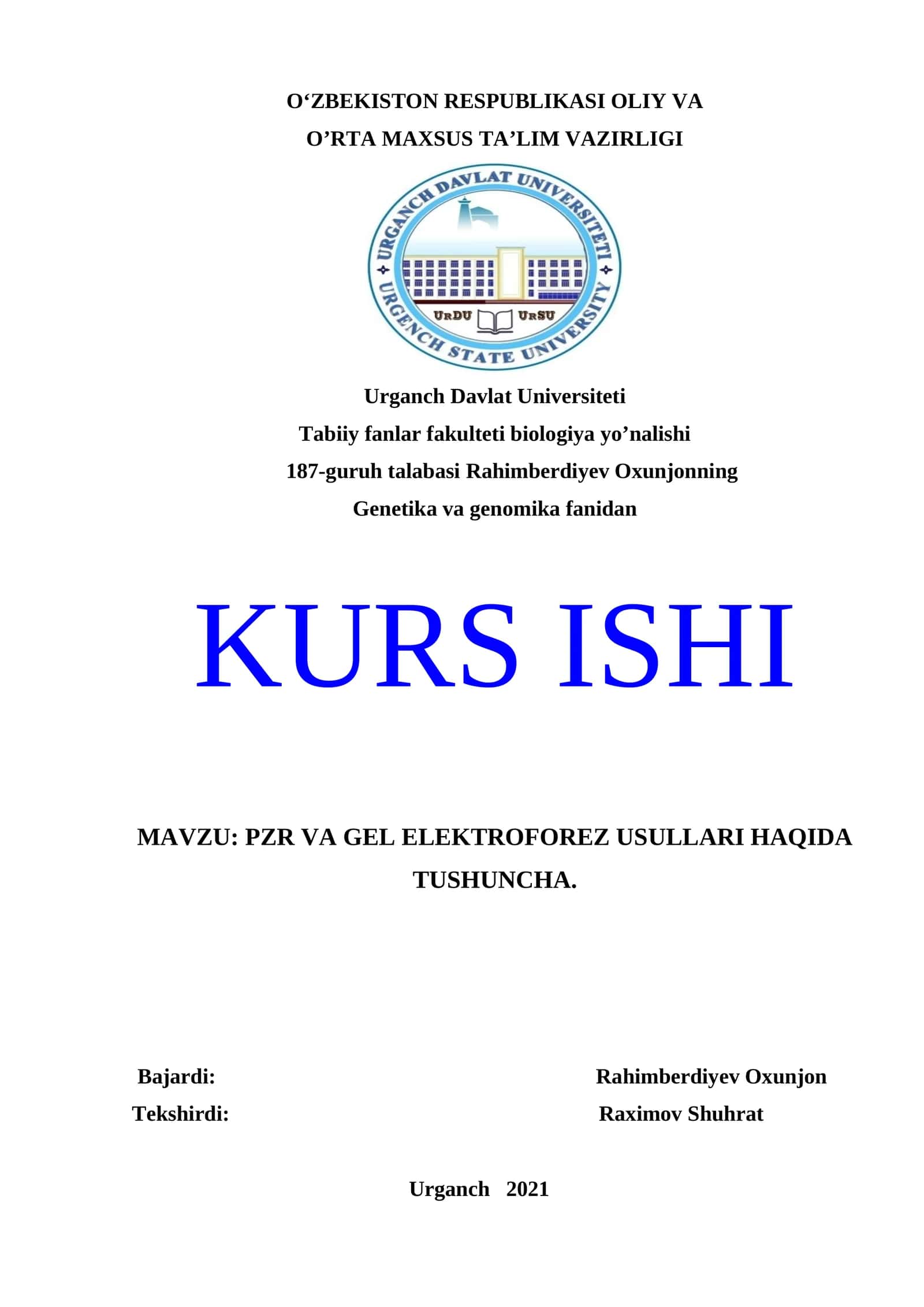 PZR VA GEL ELEKTROFOREZ USULLARI