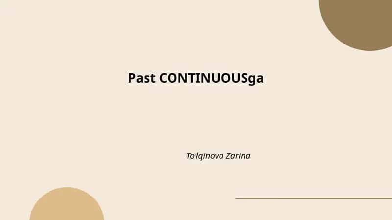 Past CONTINUOUSga