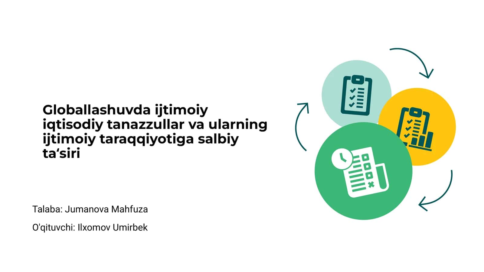 Globallashuvda ijtimoiy iqtisodiy tanazzullar va ularning ijtimoiy taraqqiyotiga salbiy ta‘siri