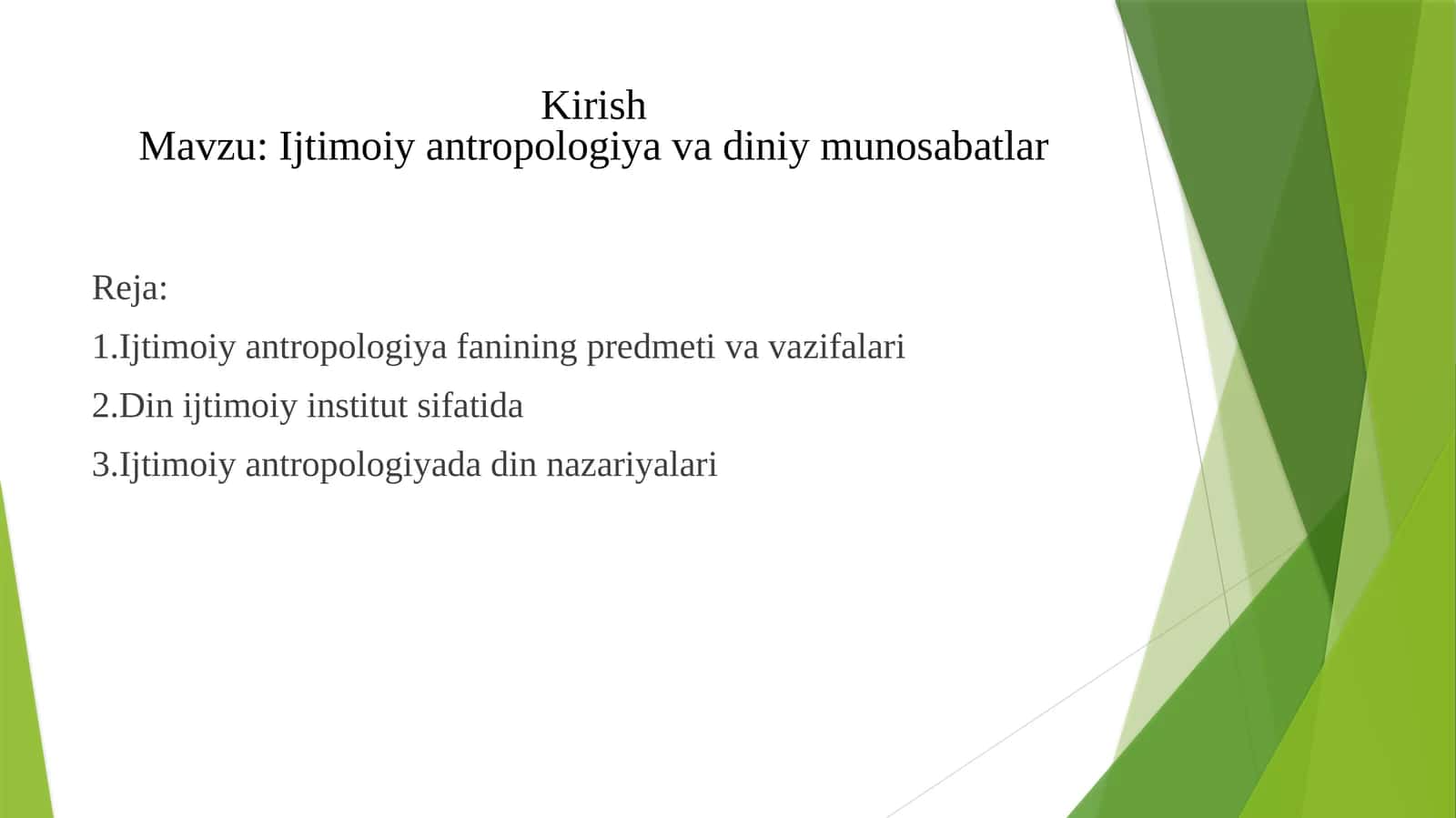 Ijtimoiy antropologiya va diniy munosabatlar