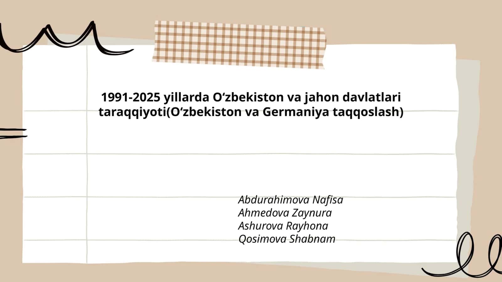 1991-2025 yillarda Oʻzbekiston va jahon davlatlari taraqqiyoti(Oʻzbekiston va Germaniya taqqoslash)