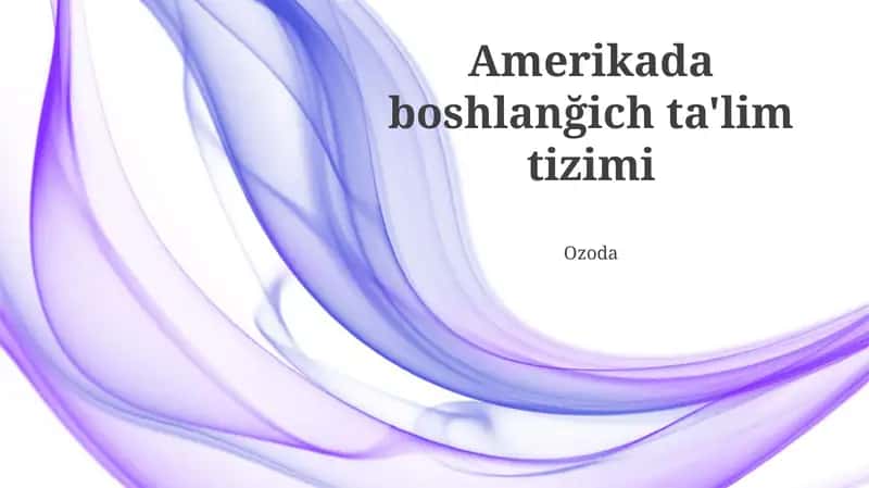 Amerikada boshlanğich ta'lim tizimi