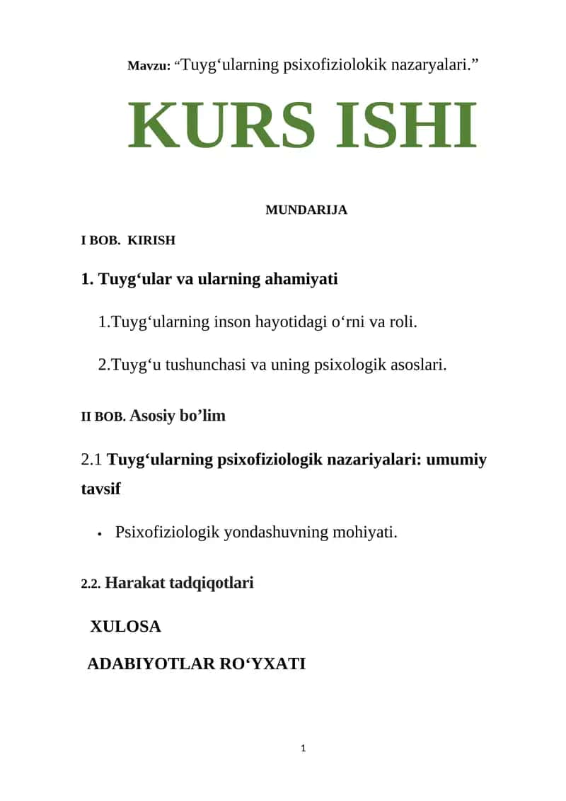 Tuyg‘ularning psixofiziolokik nazaryalari
