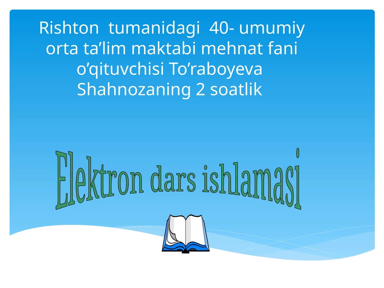 Elektron dars ishlamasi