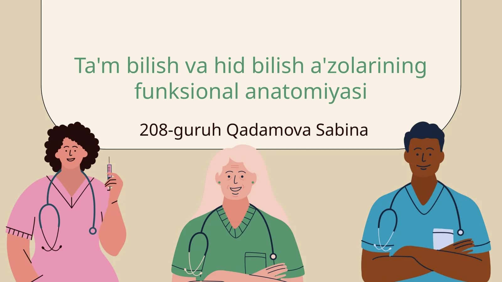 Ta'm bilish va hid bilish a'zolarining funksional anatomiyasi