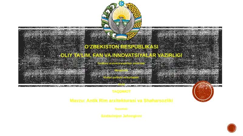 Antik Rim arxitekturasi va Shaharsozliki