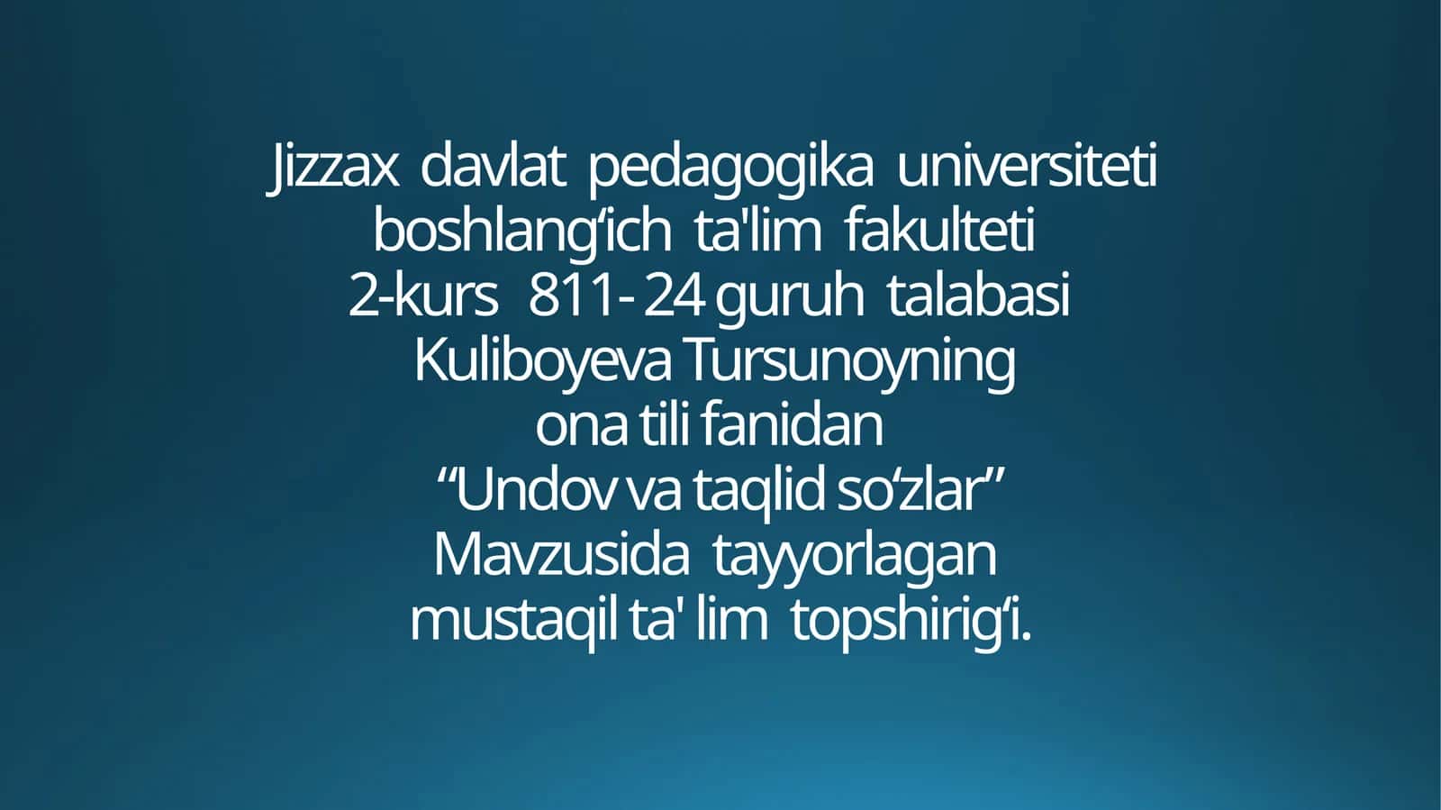 Undov va taqlid so‘zlar