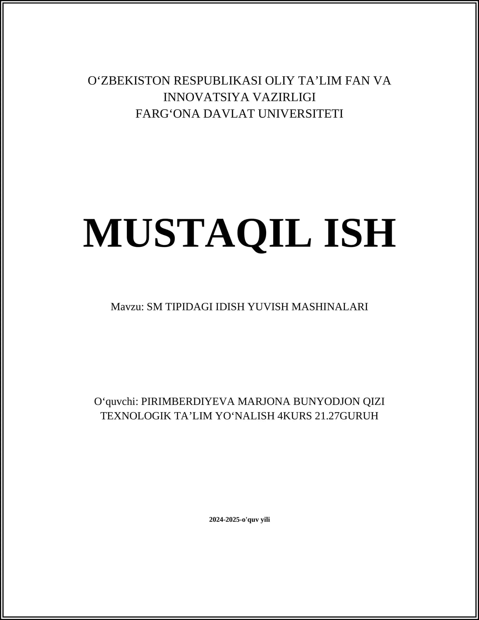 SM TIPIDAGI IDISH YUVISH MASHINALARI