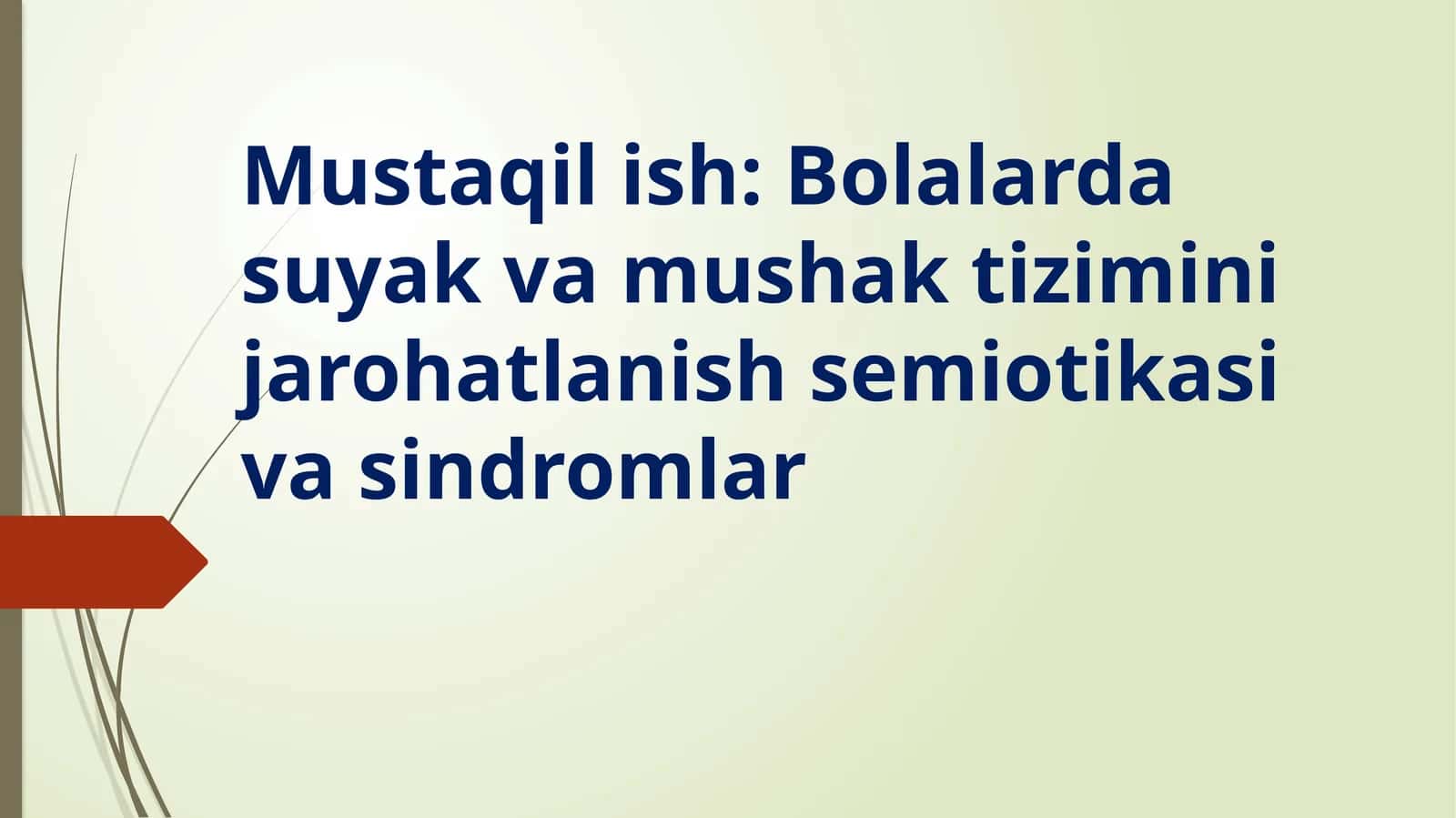 SUYAK VA BO`G`IM TIZIMI ZARARLANISH SEMIOTIKASI