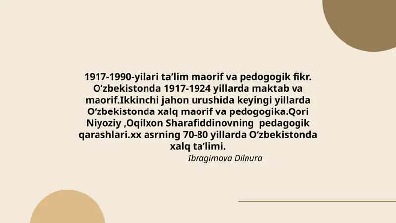 1917-1990-yilari ta'lim maorif va pedogogik fikr