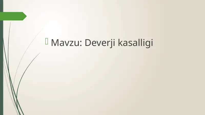 Deverji kasalligi