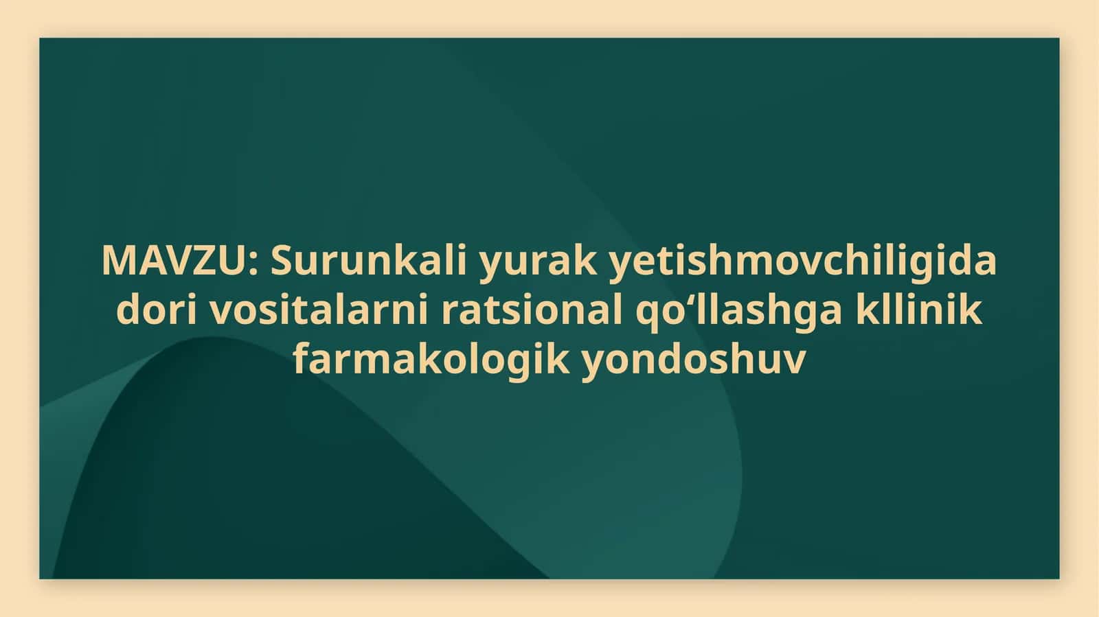 Surunkaliyurakyetish movchiligi dori vositalarni ratsional qo‘llashga klinik farmakologik yondashuv