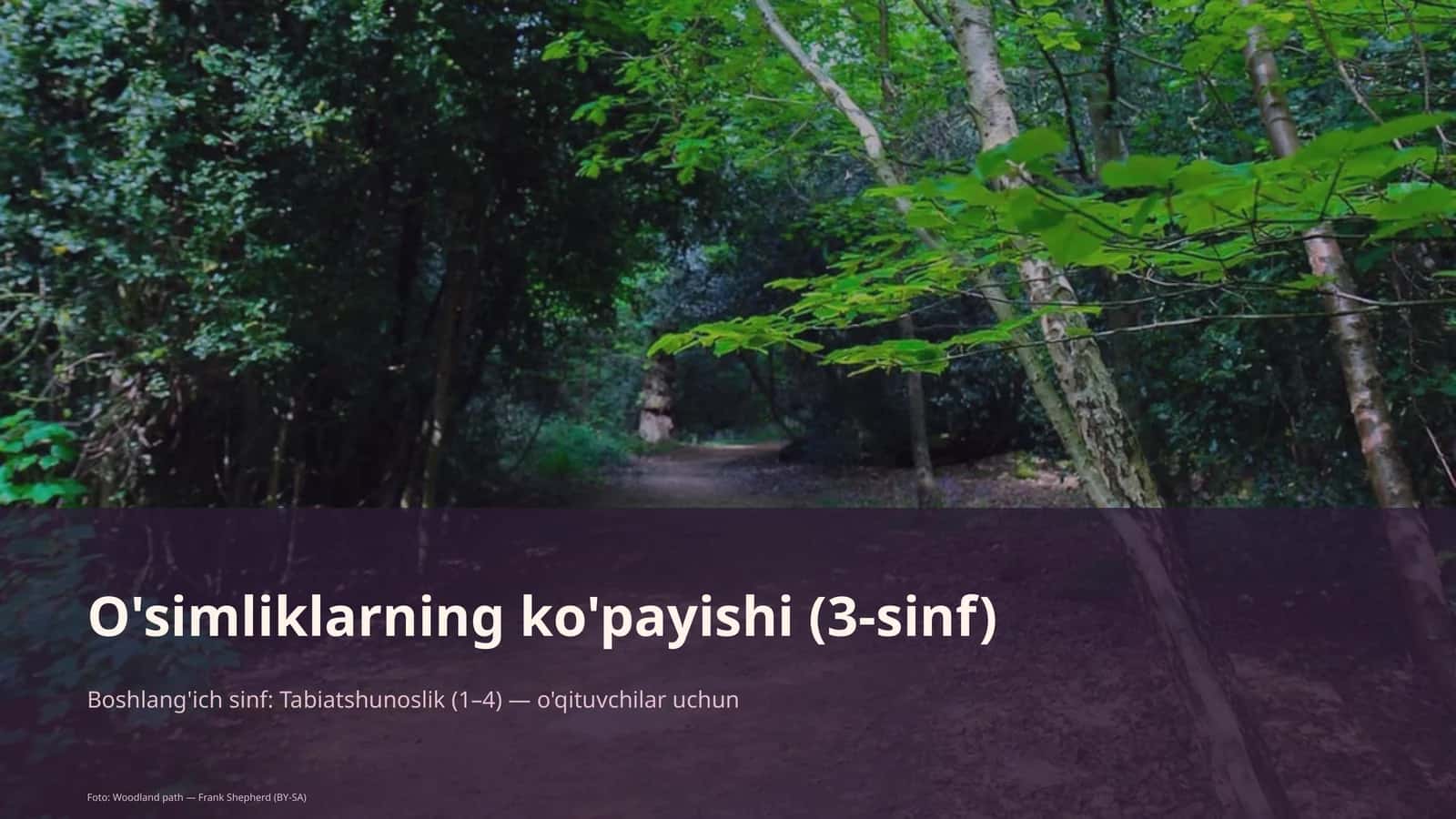O'simliklarning ko'payishi (3-sinf)