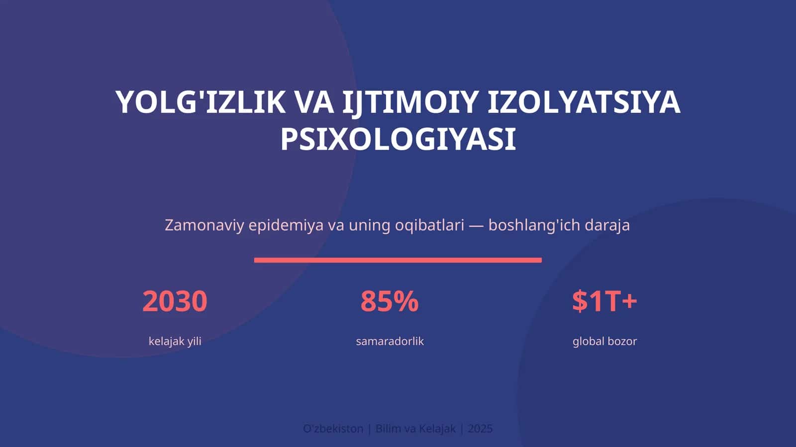 YOLG'IZLIK VA IJTIMOIY IZOLYATSIYA PSIXOLOGIYASI