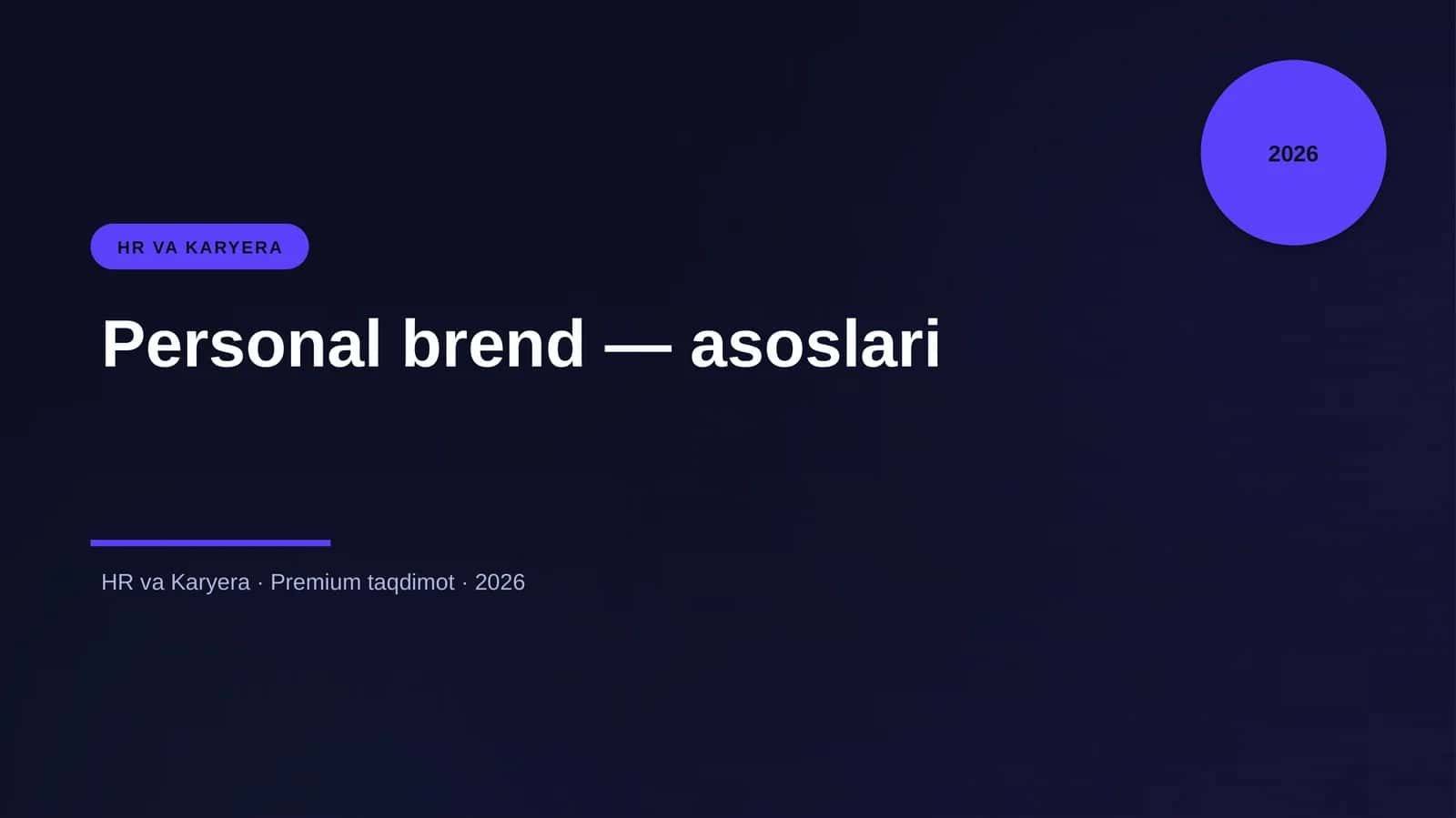 Personal brend — asoslari